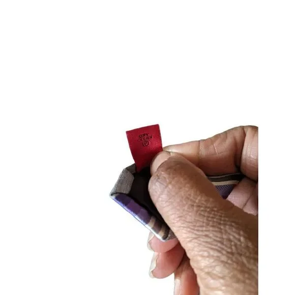 Alfani Men's Purple, White, Gray Diagonal Stripe 100% Silk Tie length 60 in - Picture 4 of 5